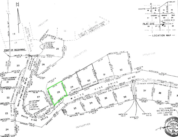 $18,500 | Lot 28 White Pine Drive, Cadillac, MI 49601