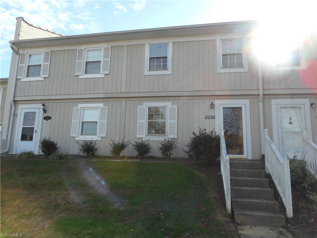 5725 Bramblegate Road, Unit F Greensboro, NC 27409 - Photo 1 of 30 When you visualize living here, you generate powerful thoughts and feelings of ownership knowing this home could be yours. In this front view we can see that the home is wood with vinyl overhangs. Subdivision has a community pool, pool house and playground area for the kids. There is also assigned parking out front.