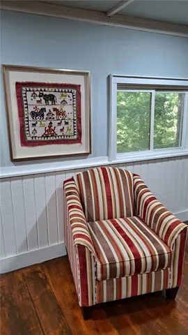 a close up of a bed in a balcony