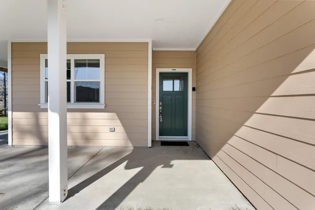 a view of a balcony from door