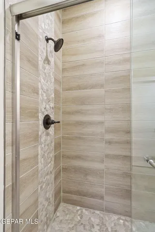 a bathroom with a shower