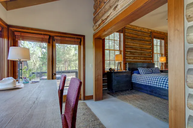 a view of a room with an entryway