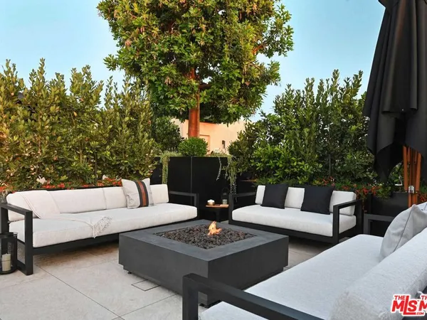 a view of a terrace with skyline