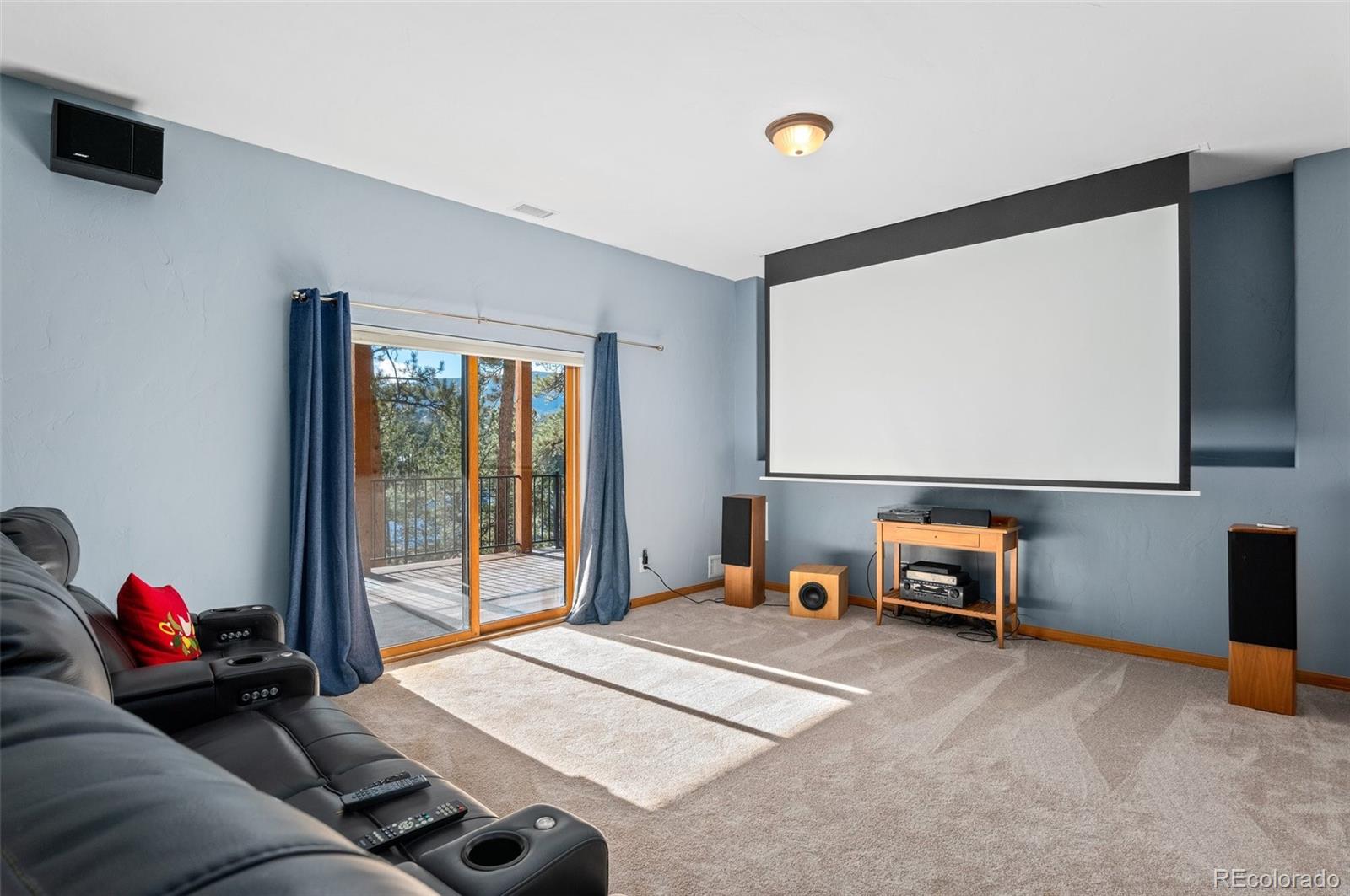 30754 Stratton Court Evergreen, CO 80439 - Photo 25 of 40 a living room with furniture and a flat screen tv