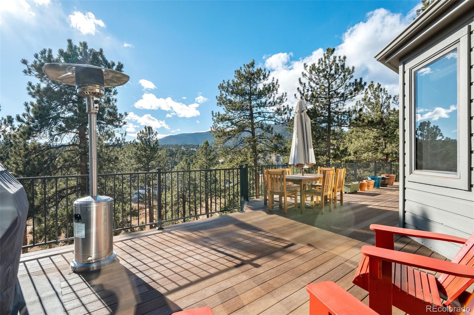 30754 Stratton Court Evergreen, CO 80439 - Photo 32 of 40 a view of a patio with wooden floor