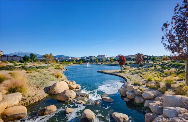 a view of a lake with an outdoor space