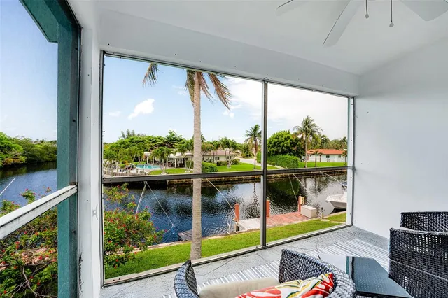 a view of a lake from a window