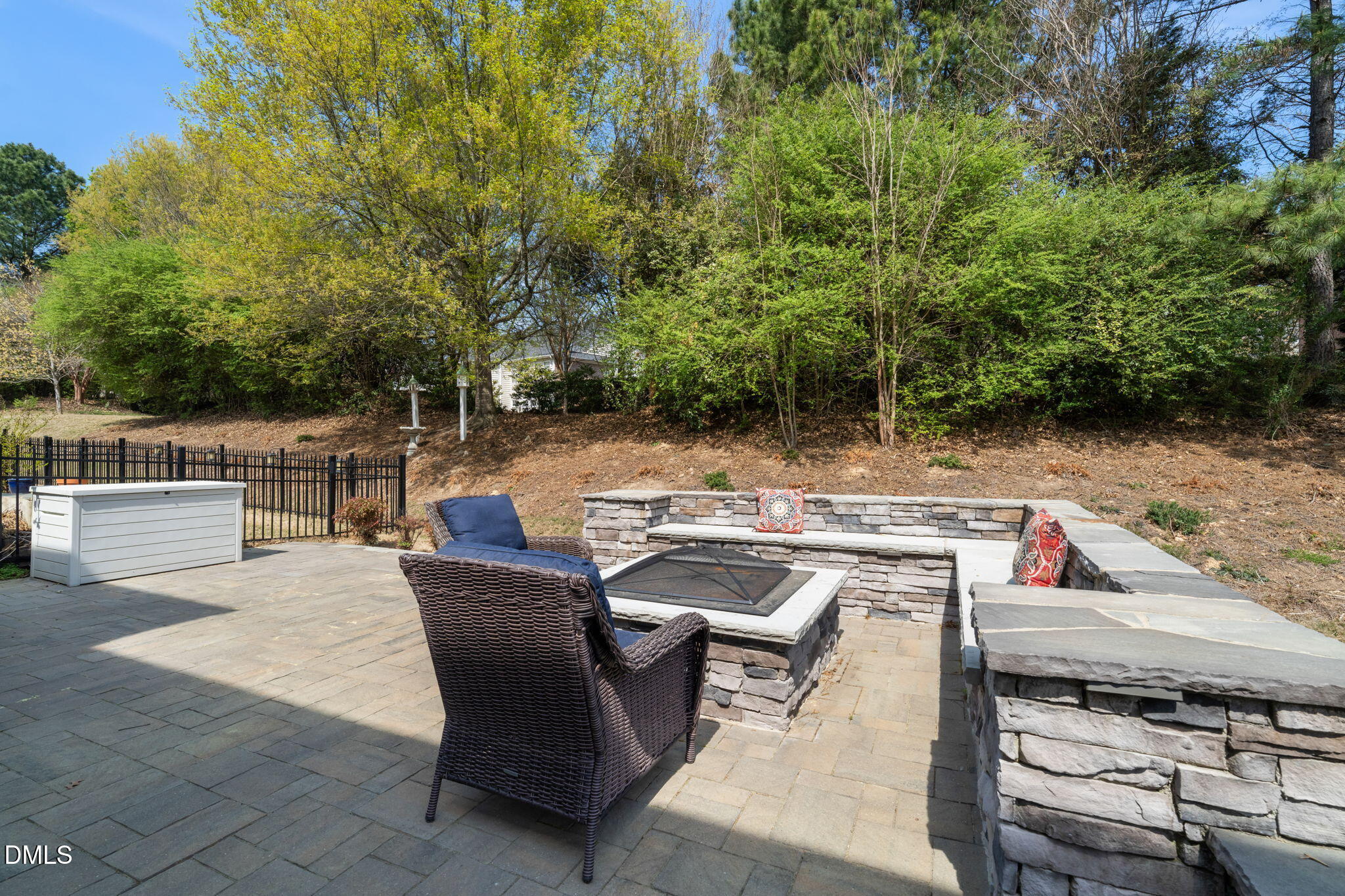 13227 Ashford Park Drive Raleigh, NC 27613 - Photo 41 of 55 a roof deck with table and chairs and potted plants