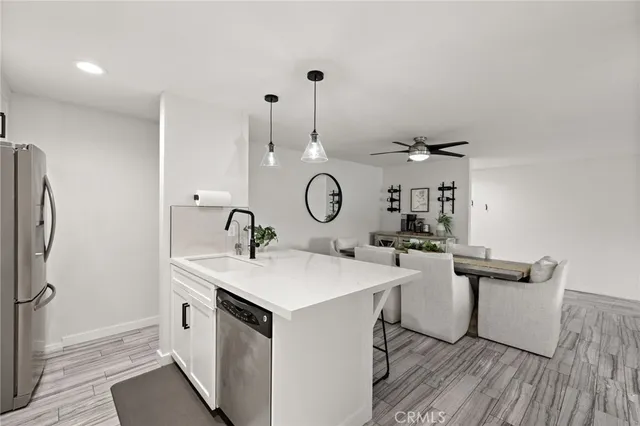 a view of a kitchen from the kitchen