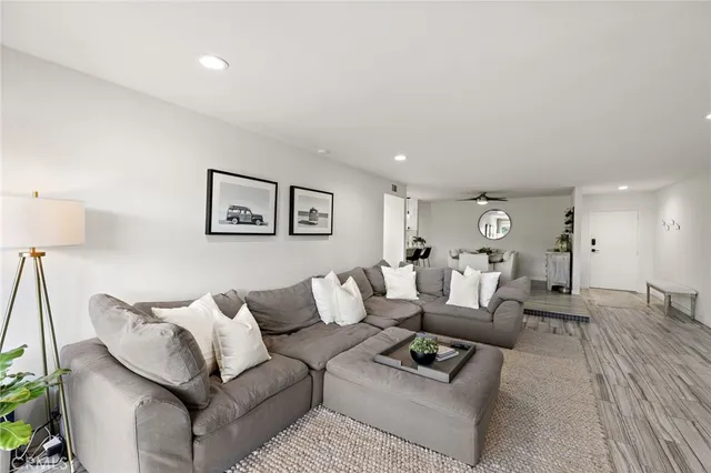 a living room with furniture and a couch