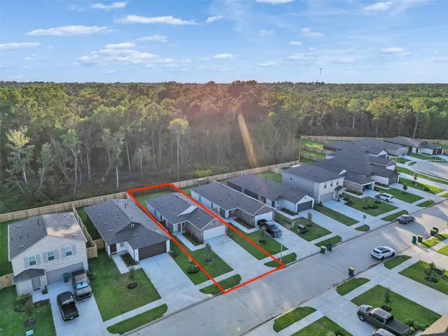 an aerial view of multiple house