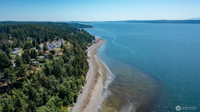 an aerial view of a house