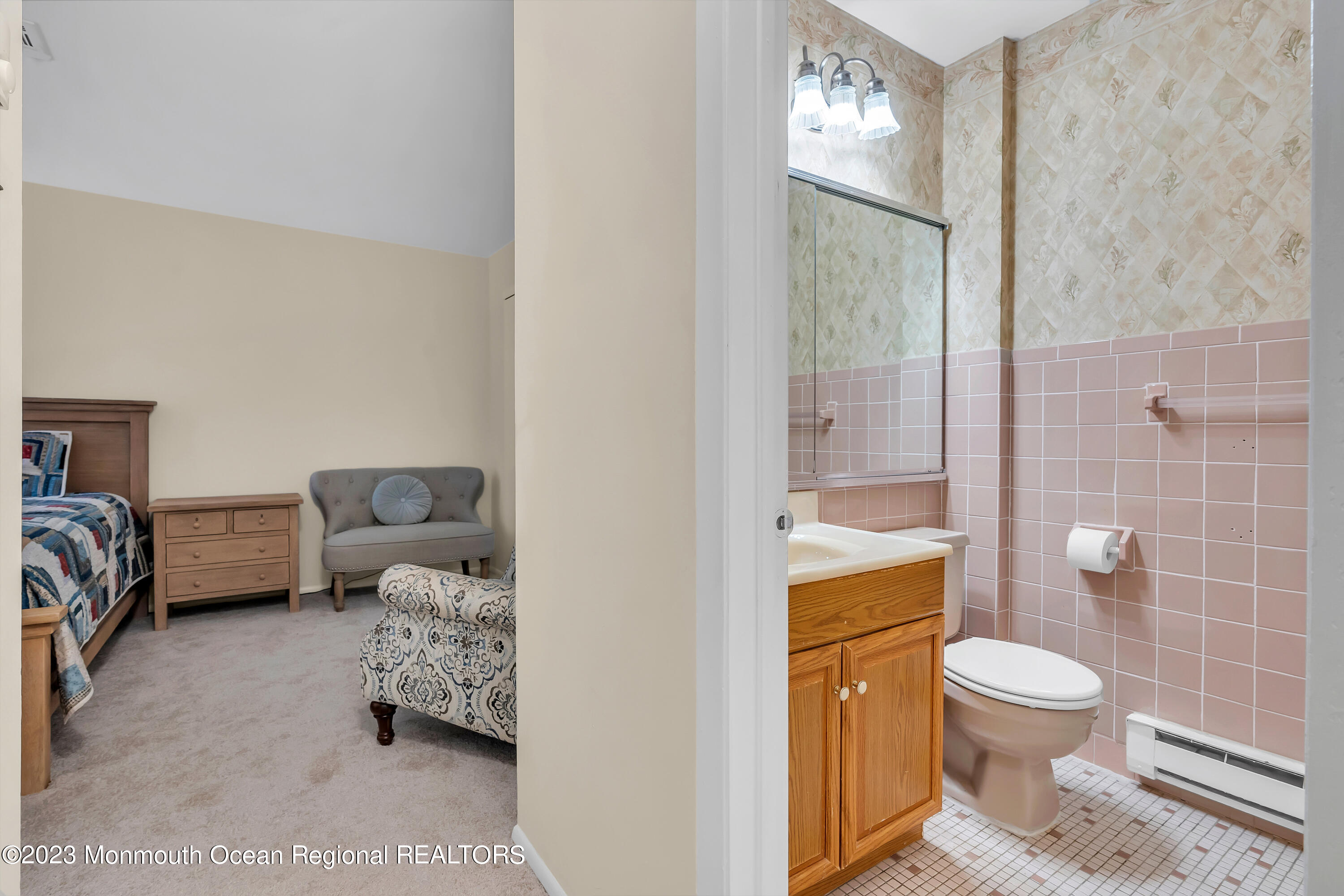 80 Friendship Court Red Bank, NJ 07701 - Photo 18 of 25 a bathroom with a toilet sink shower and mirror