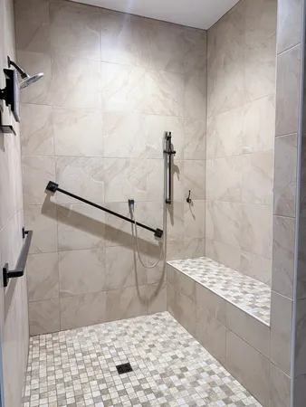 a bathroom with a shower