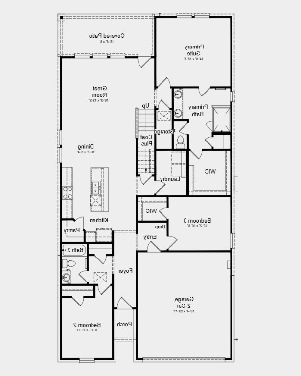 21922 Longhorn Rdg Drive Hockley, TX 77447 - Photo 16 of 17 First Floor Plan - Additional Highlights Include: Covered patio, granite countertops, white kitchen, large game room upstairs and 3 bedrooms downstairs
