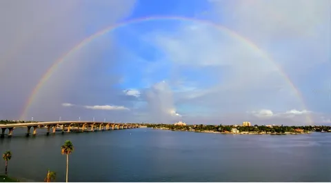 a view of city and a lake