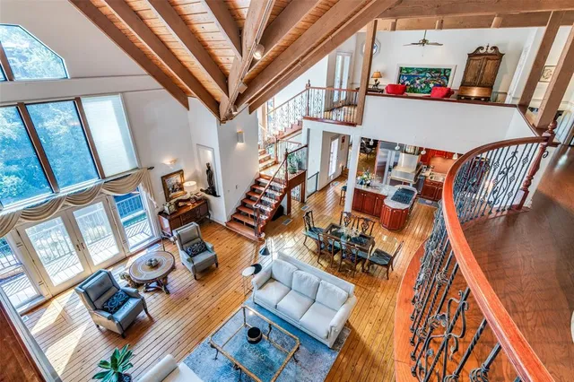 wooden floor view with furniture and wooden floor