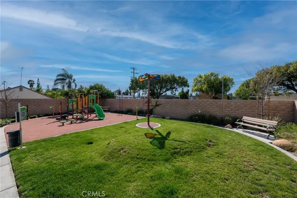 a view of a park with slides
