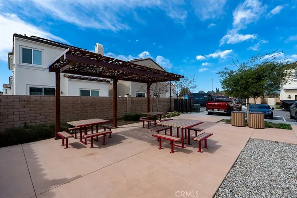 a outdoor space with patio furniture