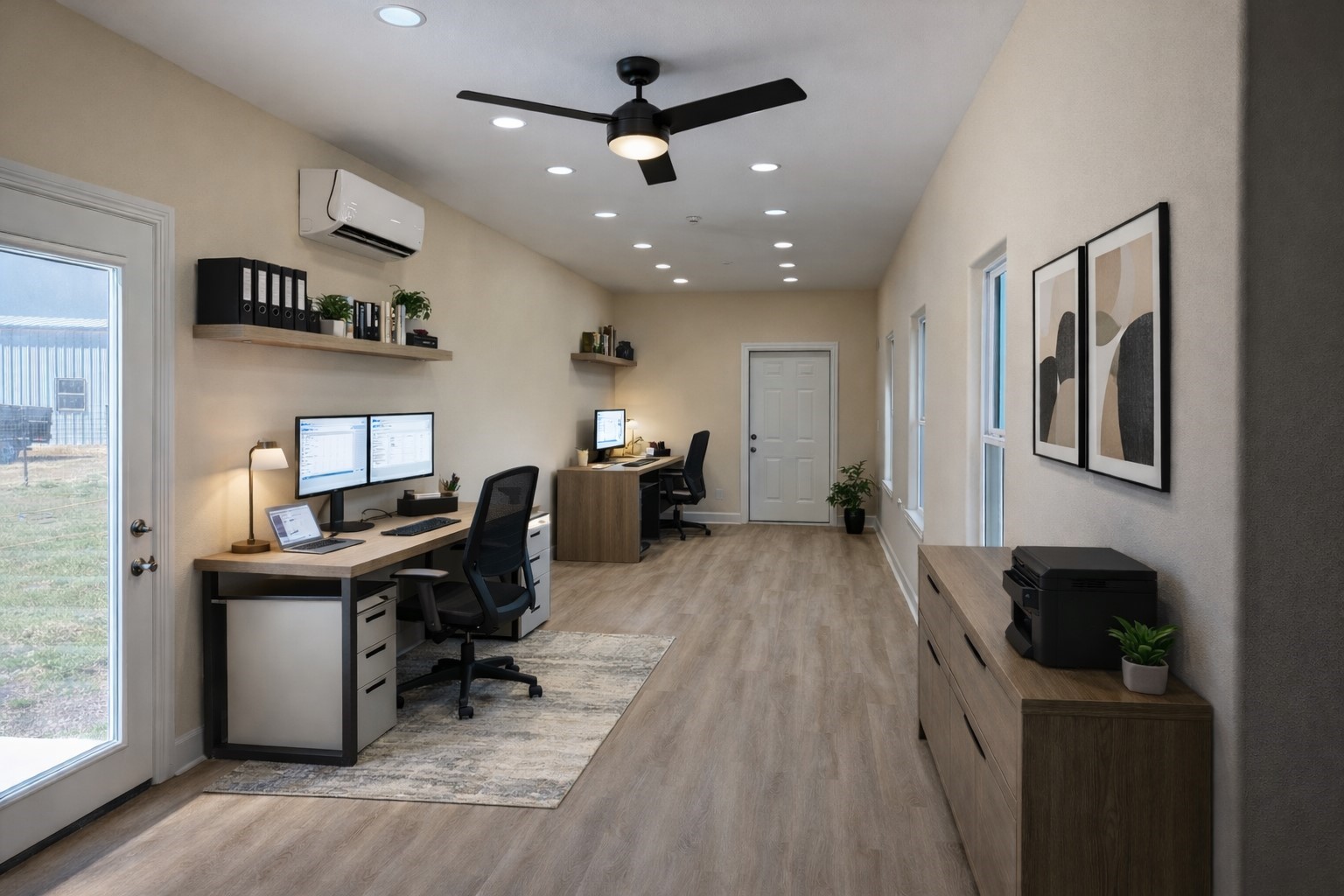 4334 Maass Road Burton, TX 77835 - Photo 18 of 44 a view of a workspace with furniture and a window