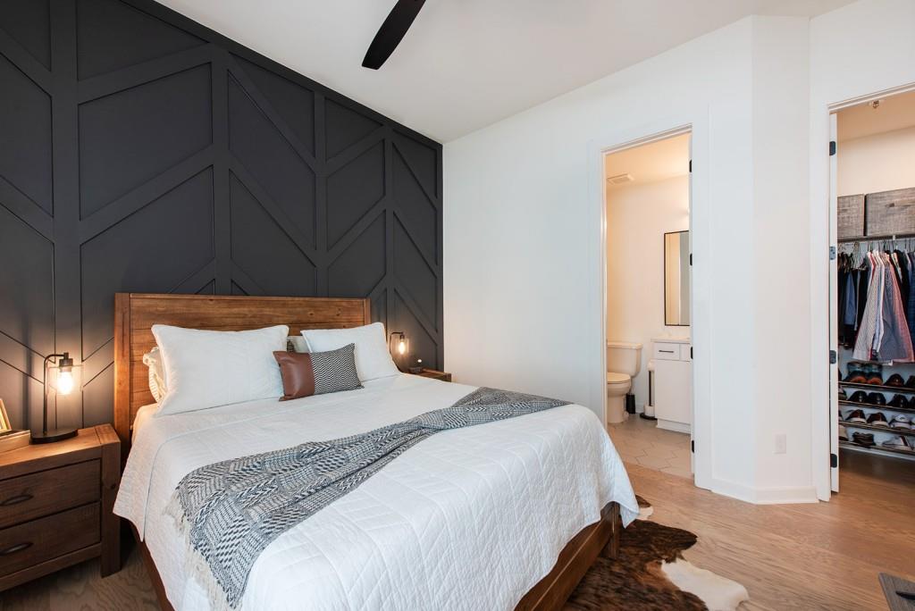 417 East College Avenue, Unit 102 Decatur, GA 30030 - Photo 16 of 60 a bedroom with a bed and a view of bedroom