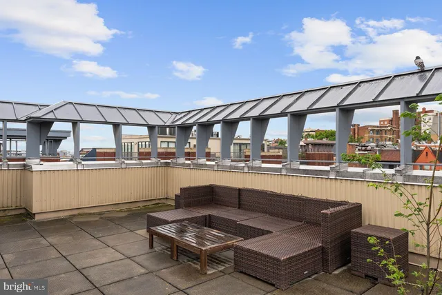 a outdoor living space with furniture