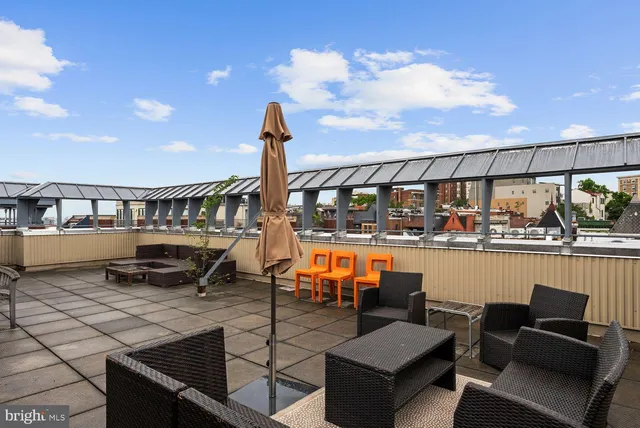 a outdoor view with a sitting space