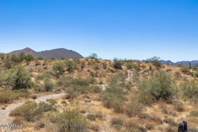 a view of a large body of water with a mountain in the background