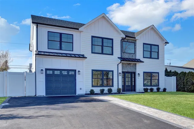 a view of a brick house with a large windows