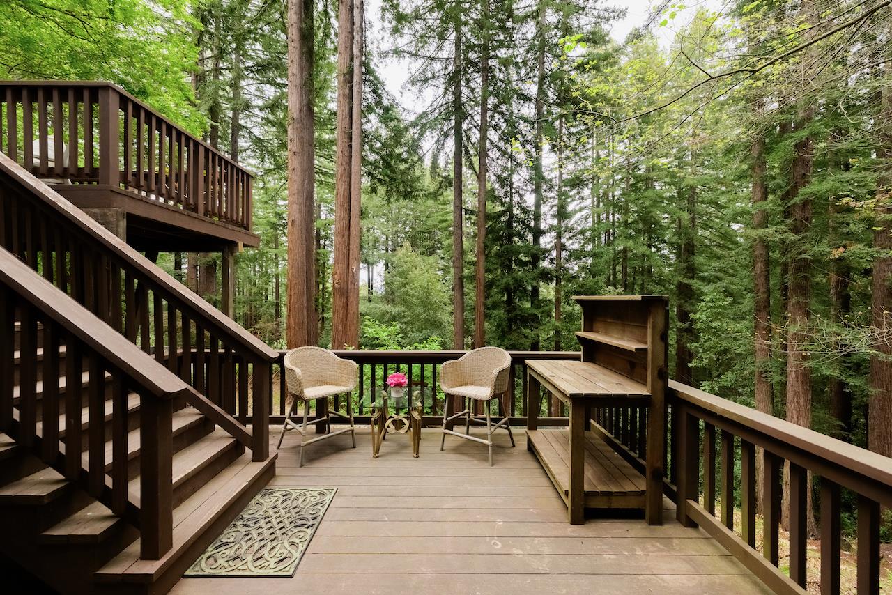 295 Jim's Road Ben Lomond, CA 95005 - Photo 101 of 139 a view of balcony with wooden floor and outdoor seating