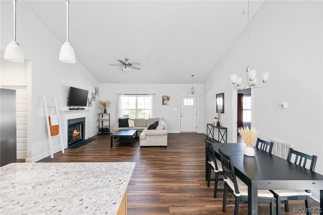 922 Kennon Road Mineral, VA 23117 - Photo 19 of 36 a living room with fireplace furniture and a flat screen tv