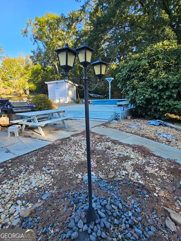 a view of a golf course with a trees