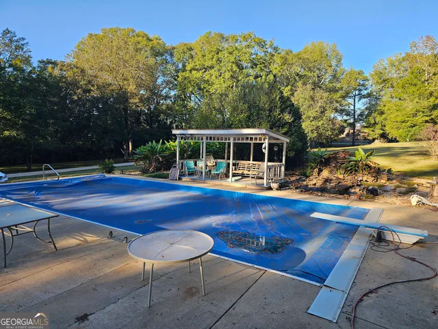a view of outdoor space with seating area