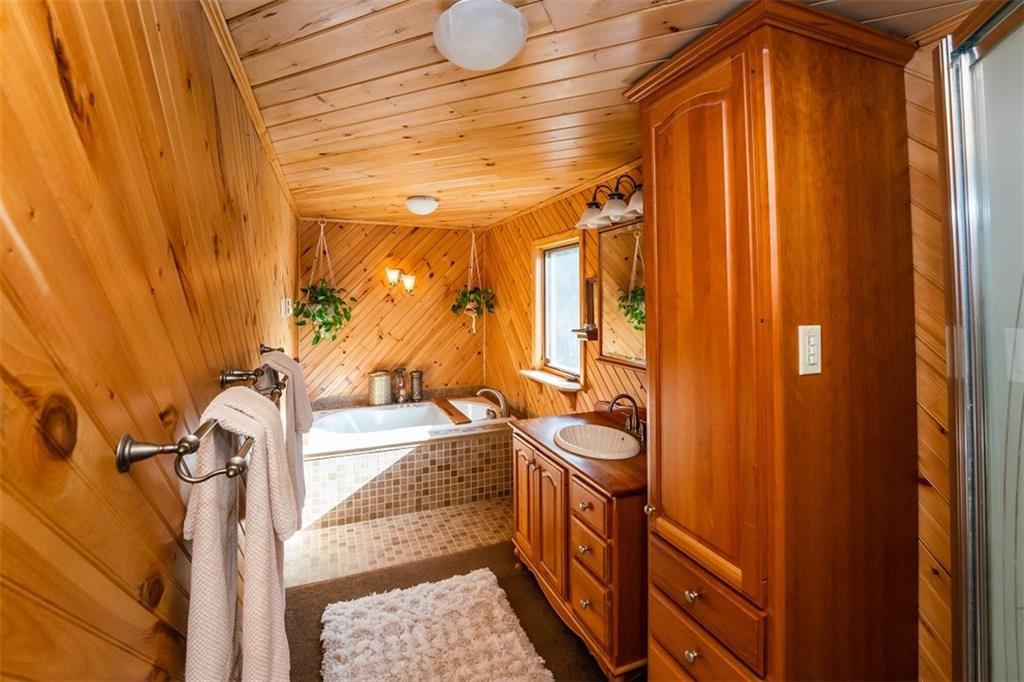 232 Lighthouse Road Commodore, PA 15729 - Photo 9 of 17 a bathroom with a sink a mirror and a shower