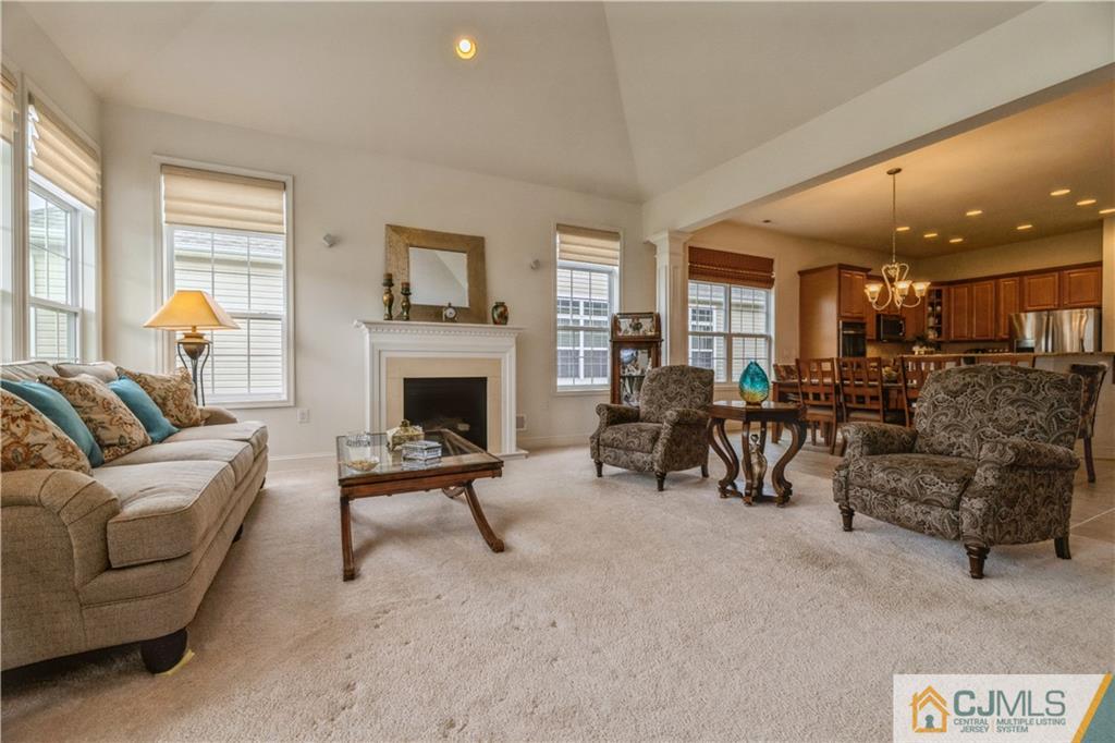 18 Mandrake Road Monroe Township, NJ 08831 - Photo 17 of 44 a living room with furniture and a fireplace
