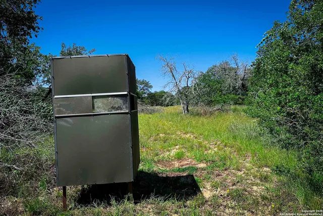 a backyard of a house with table and chairs plants