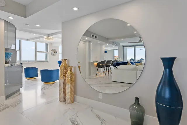 a view of kitchen and living room