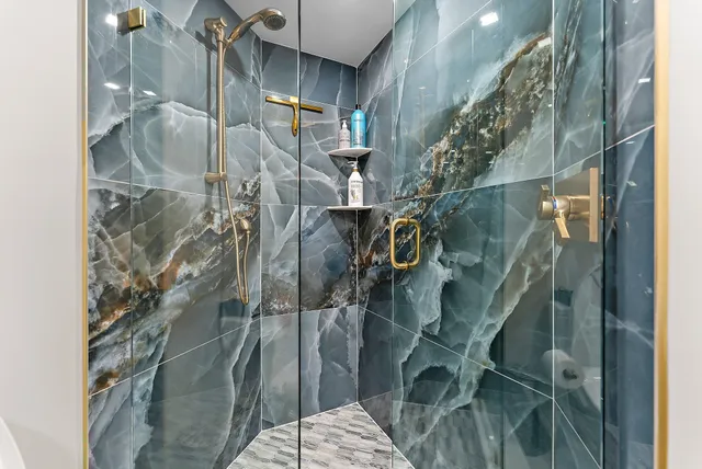 a bathroom with a shower