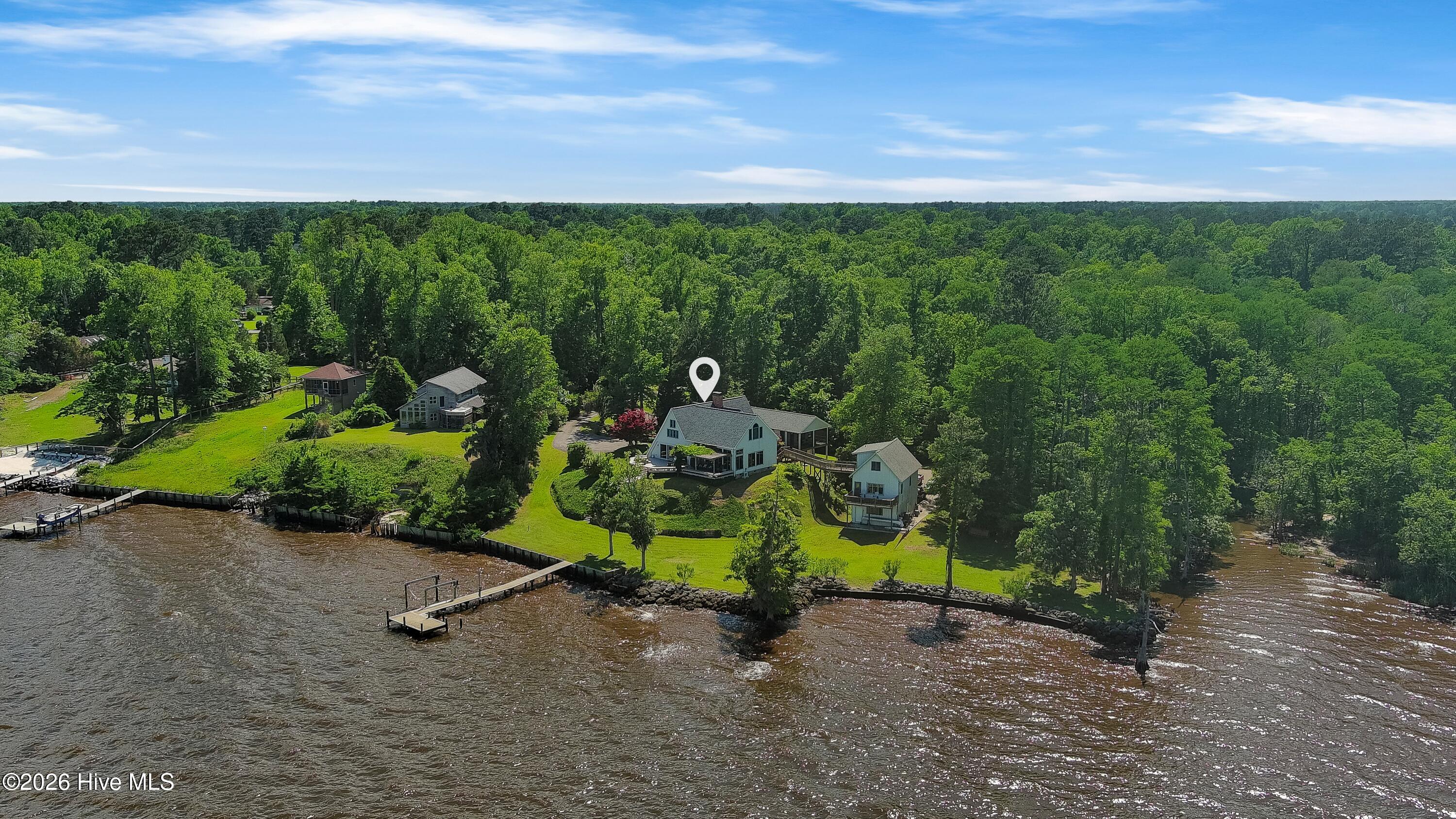 4100 North Rivershore Drive New Bern, NC 28560 - Photo 82 of 87 Aerial Shot with Water views