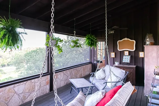 a view of outdoor space with seating