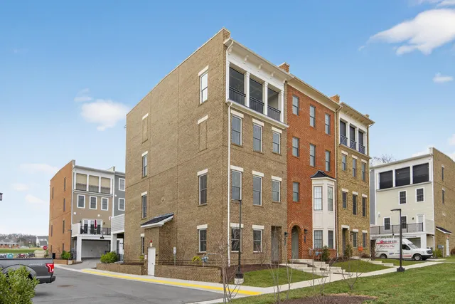 a front view of a multi story building