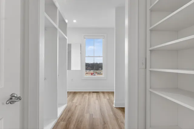 an empty room with a window