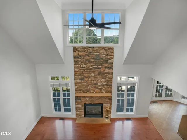 a view of livingroom with furniture and fireplace