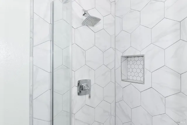 a view of white marble wall