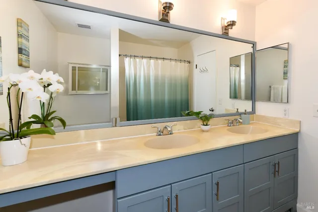 a outdoor living space with furniture and a potted plant