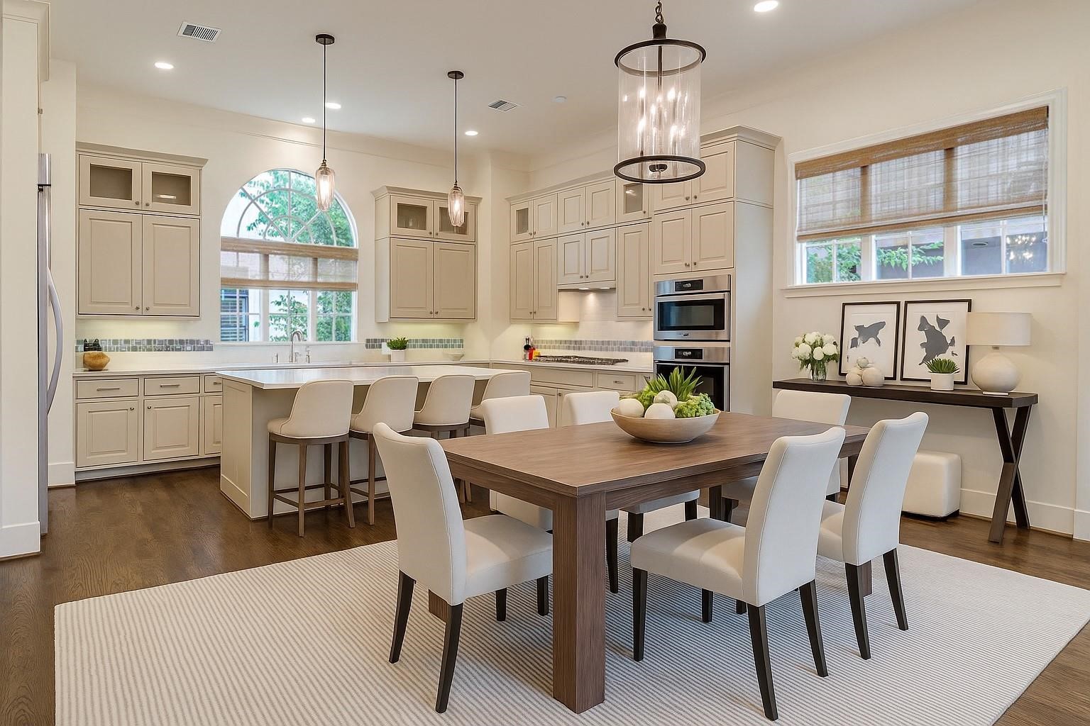 5218 Crawford Street Houston, TX 77004 - Photo 5 of 22 Dining room - easily expands for large dinner parties. Virtually Staged