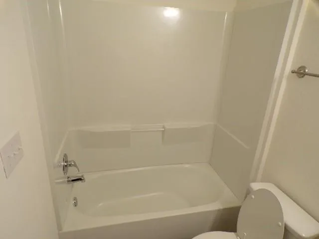 a close up of a bathtub in a bathroom