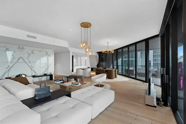 a living room with furniture