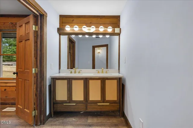 a view of a swimming pool with a patio