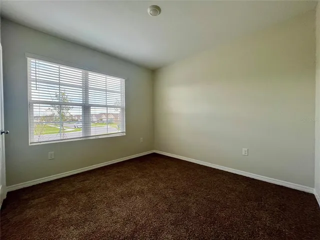 an empty room with a workbench